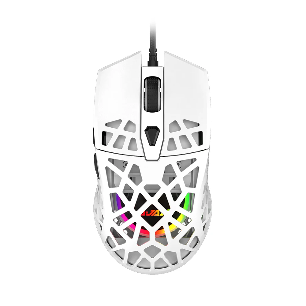 

NACODEX AJ339 Lightweight High Performance Wired RGB Gaming mouse, macro programming, Anti-Slip, White/Black