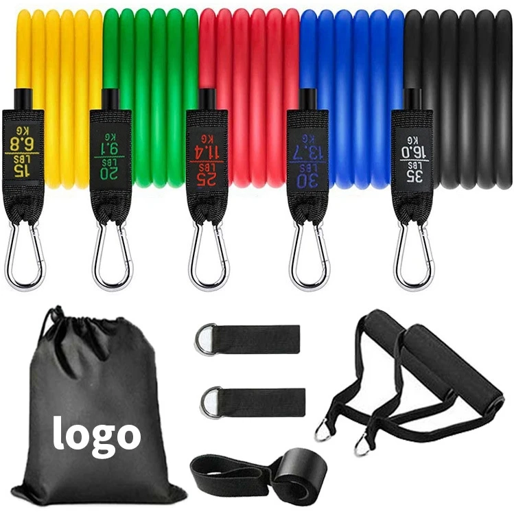 

exercise resistance bands 11PC set fitness resistance bands elastic pull ropes for indoor strength training