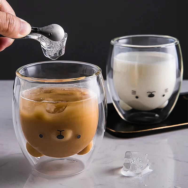 

2021 manufacturer wholesale transparent double-layer insulated glass tea cup