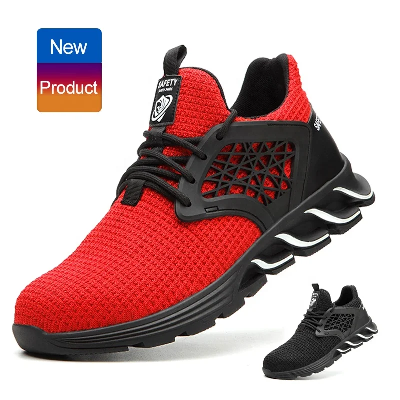 

new style breathable light weight steel toe and midsole indestructible woodland sport safety shoes for men, Black