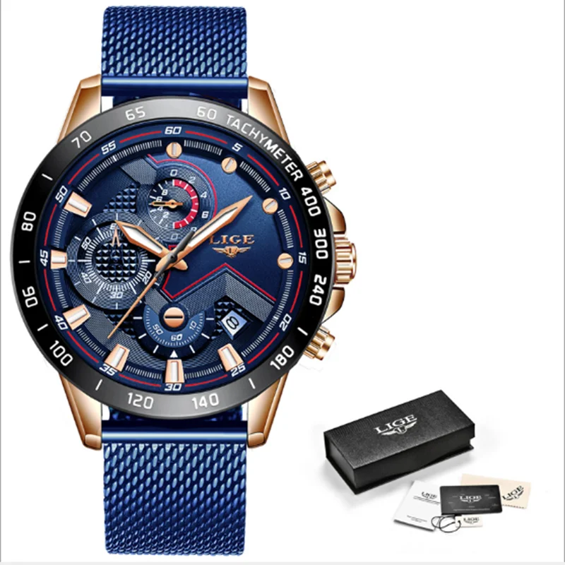 

Factory custom make watches automatic men watch lige men watch, Black, blue