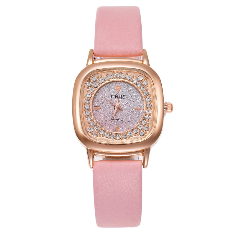

Popular hot style full diamond pattern small square quartz ladies watch fashion personality student watch, 6 colors
