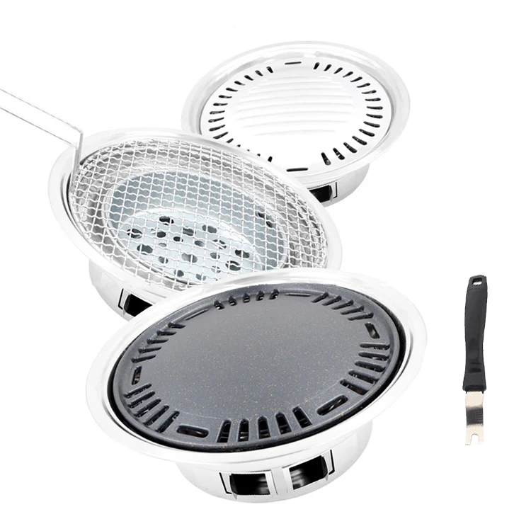 Korean Japanese Restaurant Smokeless Charcoal Tabletop Grill Mat Bbq