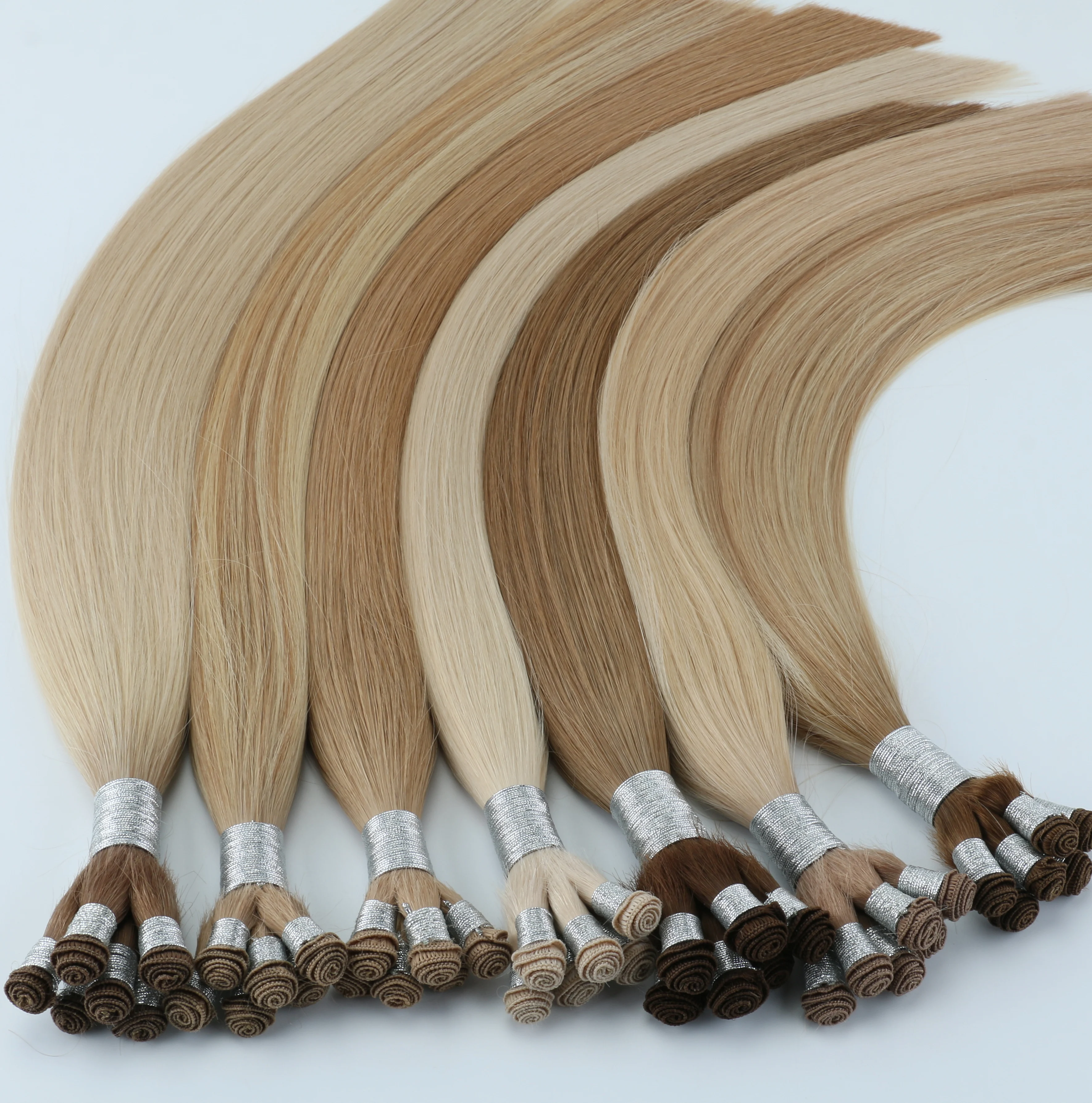 

Double Drawn Full Cuticle European Russian HandTied Weft Hair Extensions Human Hair