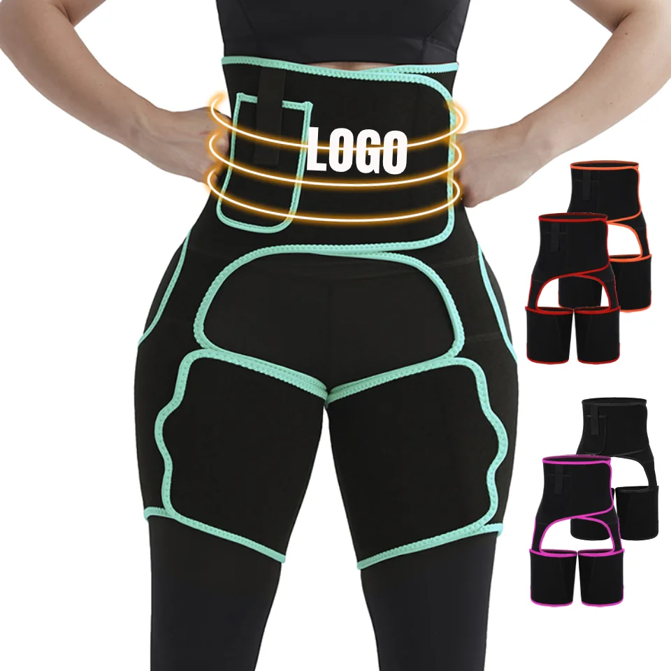 

Custom Logo Thigh Trainer Waist And Thigh Trimmer Shaper Neoprene Waist Trainer, As shown