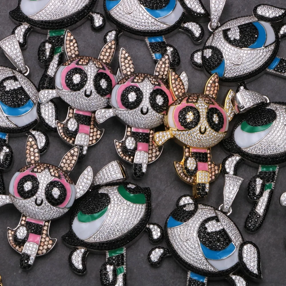 

Mister Jewelry 2020 Hip Hop Micro Pave The Powerpuff Girls Men Pendant