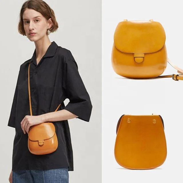 

Pure Color Simple Atmosphere Saddle Bag Girl Shopping Single Shoulder Messenger Bag Retro Fashion Small Bag, Yellow, black, wine red