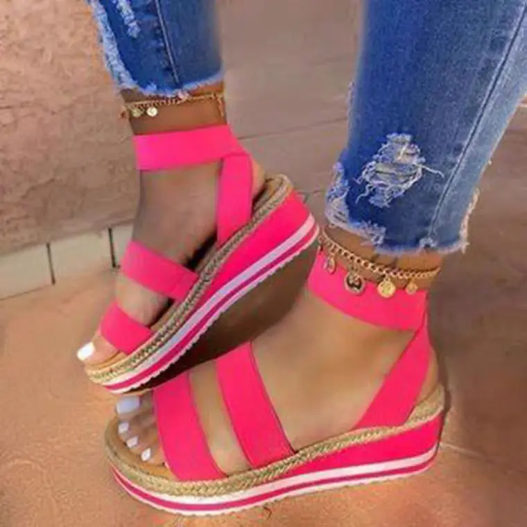 neon green wedge sandals