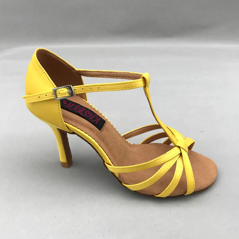 

Elegant Latin dance shoes salsa shoes tango shoes for women 6256Y Yellow colour