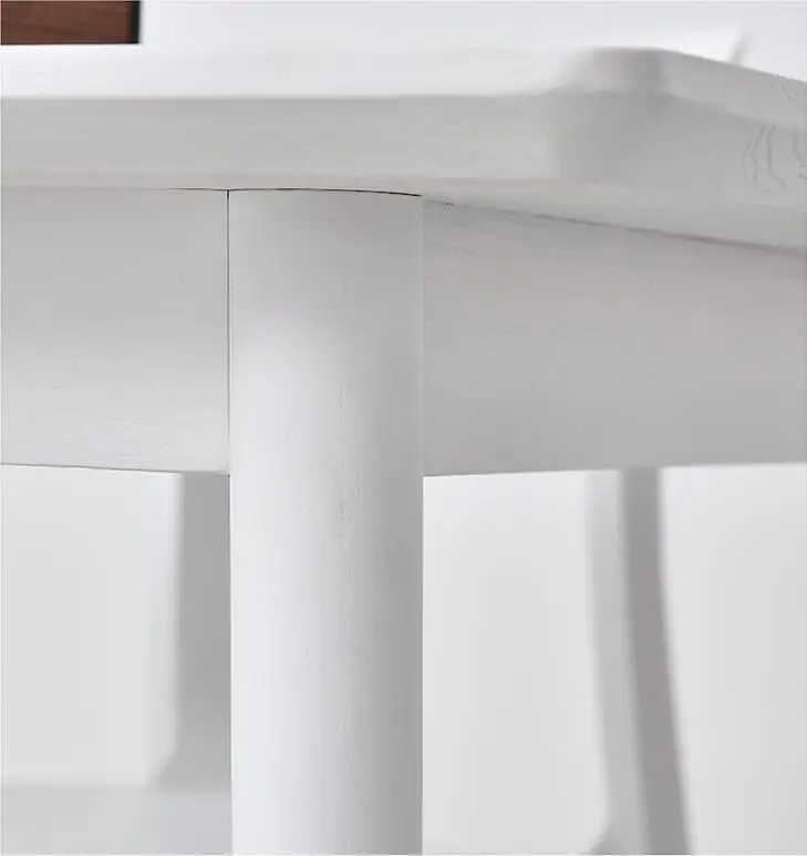 Modern minimalist white wooden dining table theme restaurant white table