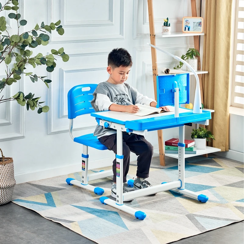 
Student Chair And Desk With Liquid Crystal Lamp Student Chair And Desk Modern School Desks kid study table set 