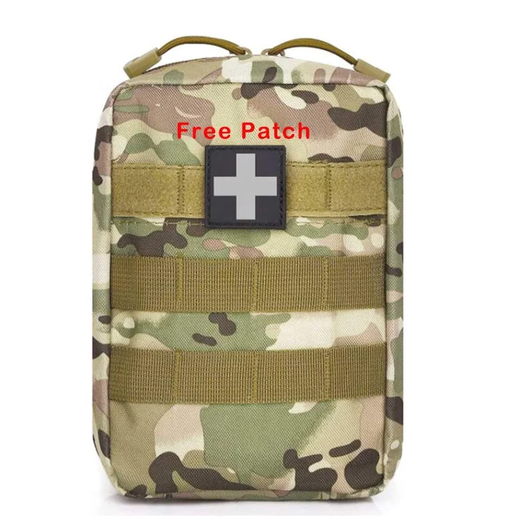 

First Aid Pouch Empty Small Tactical Molle EMT Pouch Compact Medical IFAK Rip Away Untility Bag Pouches, Multi colored