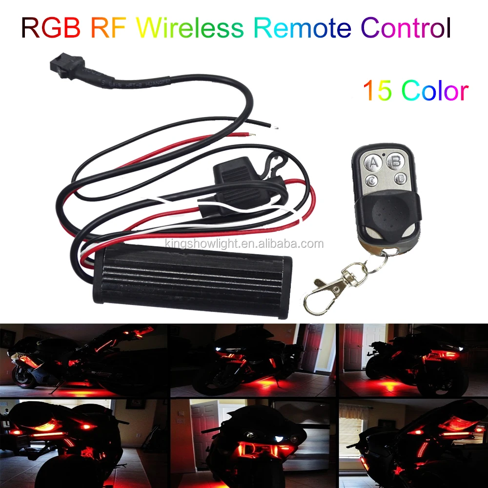 4-key remote control wireless new design motorcycle led lighting multi-color control