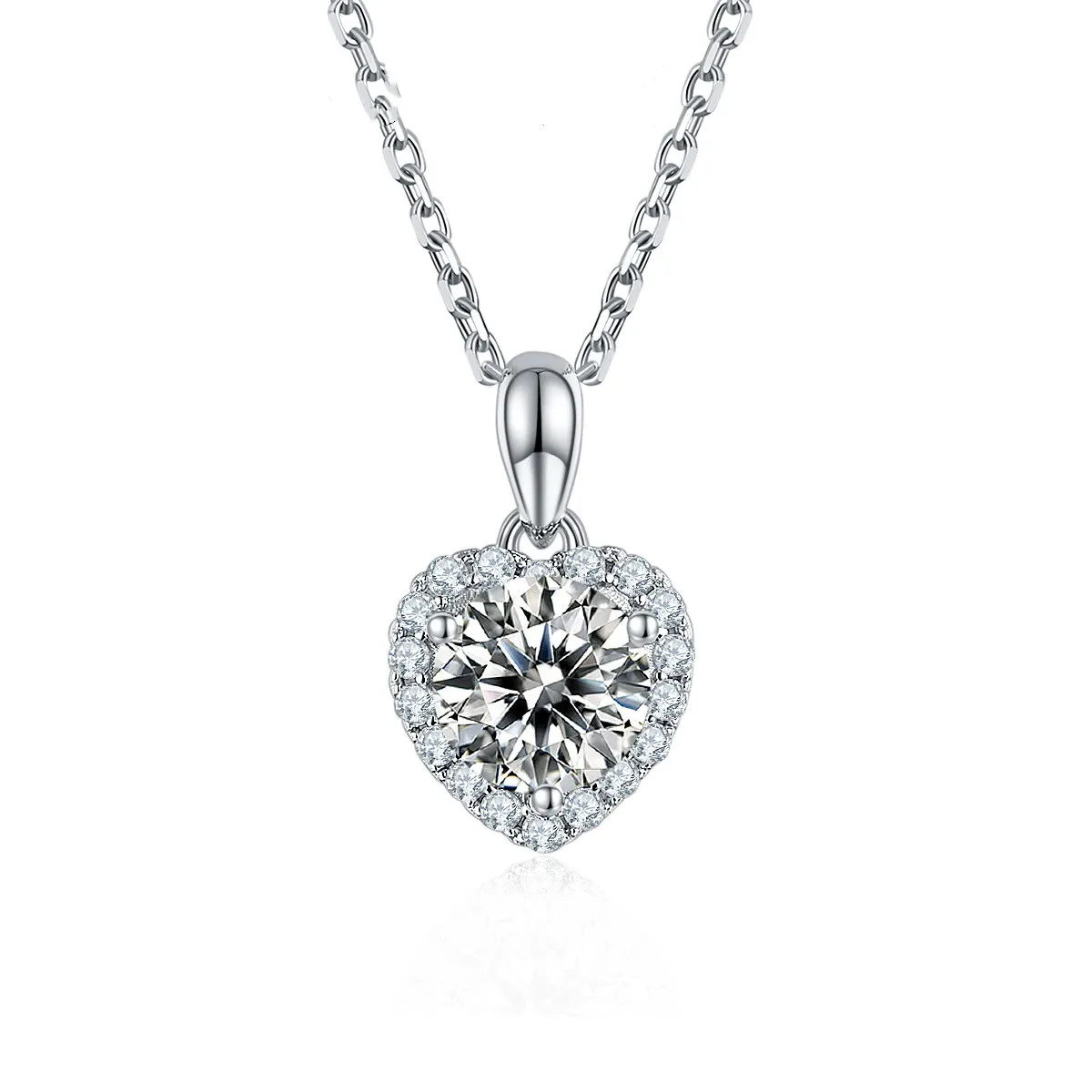 

2021 Hot Sale 18K Gold Classic 1 Carat One-Heart Pendant Moissanite VVS Necklace