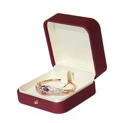 

Custom square pu leather engagement ring box antique ring box jewelry box, Red&green