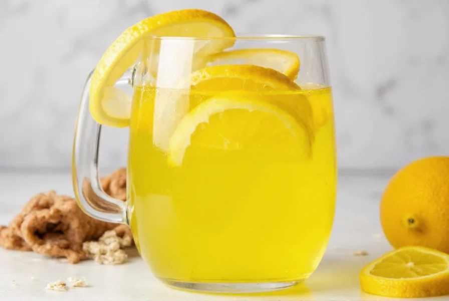 Proper preparation of lemon turmeric water showing fresh ingredients and mixing process