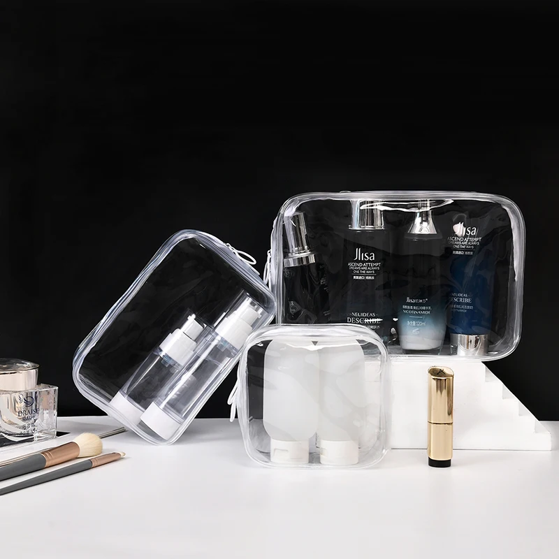 

Wholesale Travel Transparent Clear Pvc Holographic Toiletry Cosmetic Makeup Bag Pouch With Handle