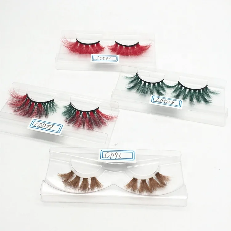 

New colorful mink lashes colored eyelashes with private label