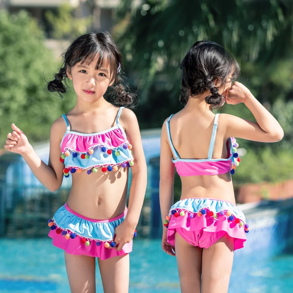 

Custom Eco Friendly Swimwear Lovely Children Bikini Floral Print Girls One Piece Swimsuit