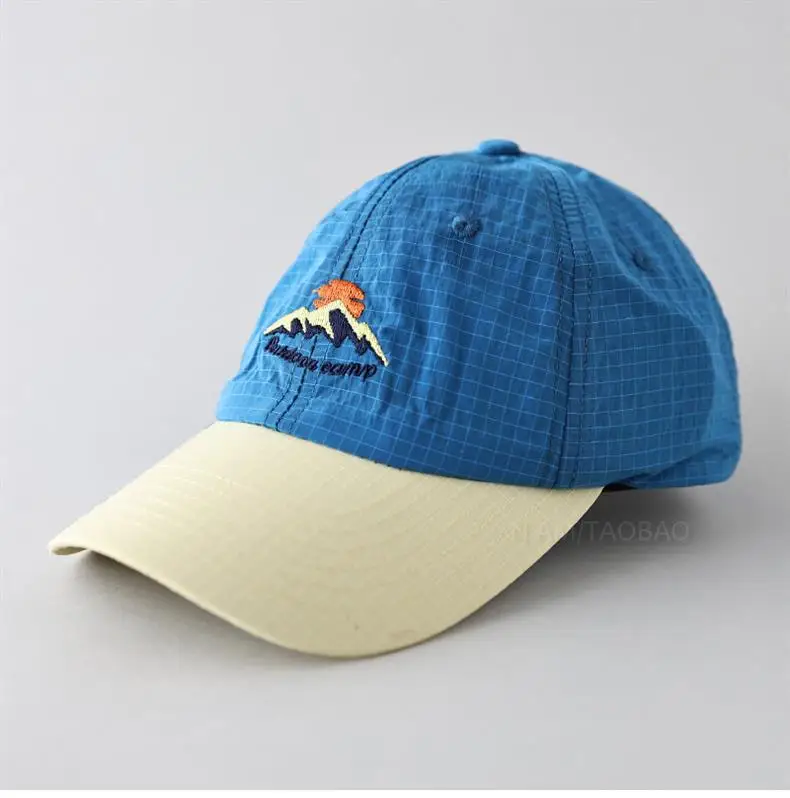Custom RPET 6 Panel Nylon Fishing Hunting Ripstop Unstructured Embroidery Camp Cap Camping Lightweight Sport Hat Baseball