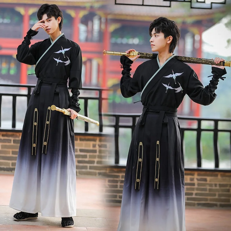 

original design ancient national classic embroidery chinese traditional clothes costume Hanfu for men