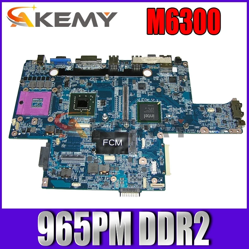 

Akemy For Dell M6300 Laptop Motherboard 965PM DDR2 Free CPU IAQ20 LA-3751P CN-0JM679 0JM679 JM679