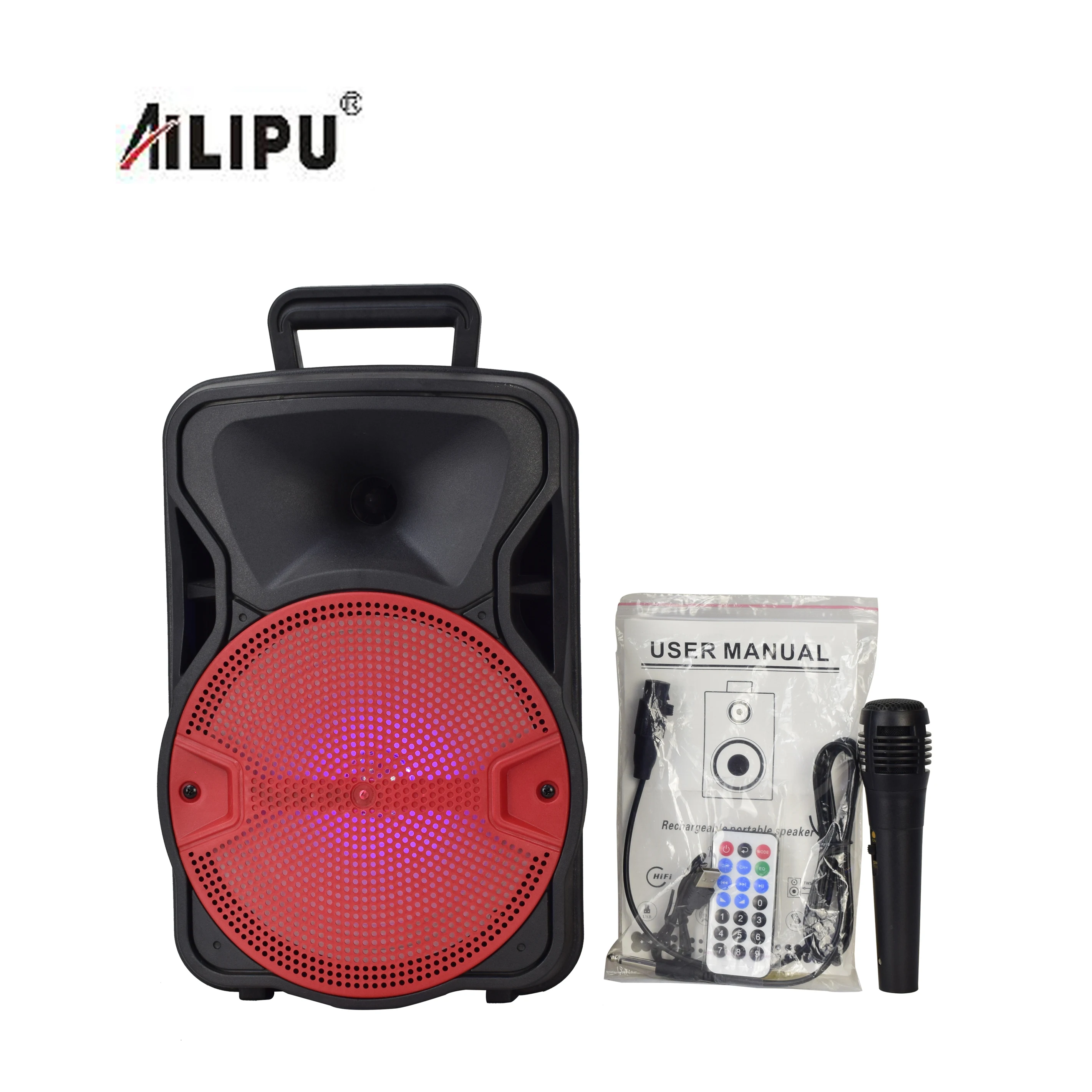 

jb boombox hot sell ailipu 8 inch subwoofer rechargeable dj sound system wireless portable redio speaker 1800mA with microphone