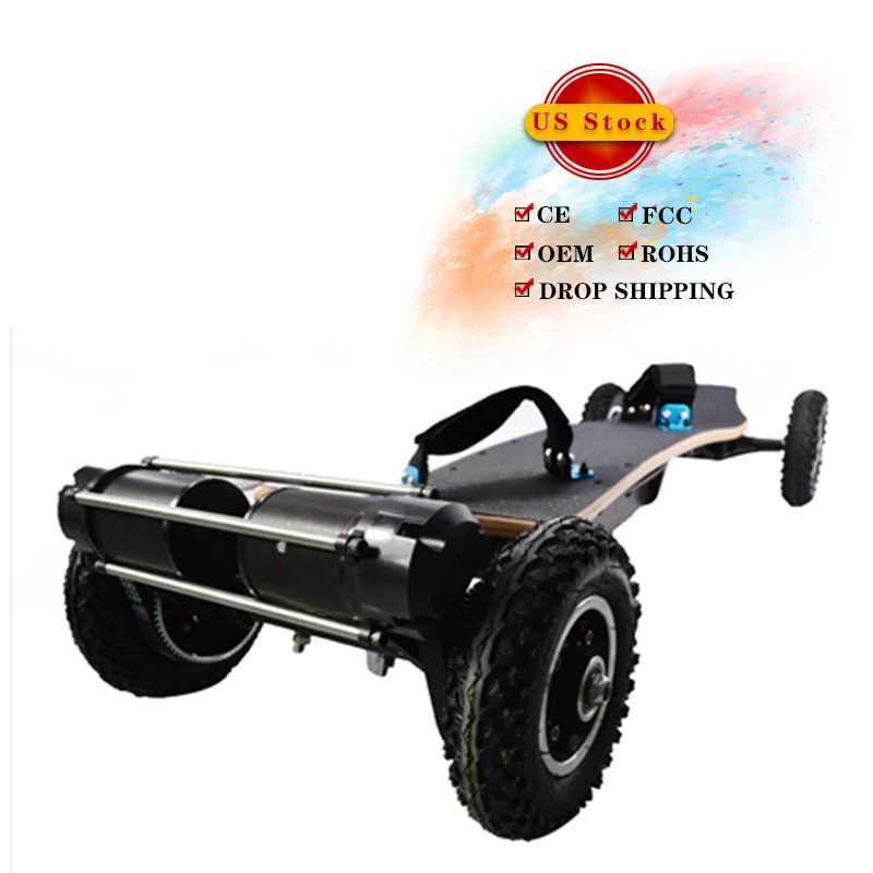 

Directly Wholesale all Terrain electric mountainboard skateboard Dual Motor Each 1650W*2 with Remote Control USA warehouse, Oem