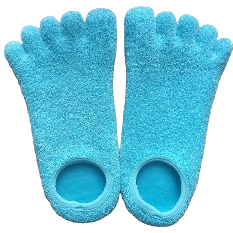 

Moisturize Soften Repair Cracked Skin Moisturizing Treatment Jojoba Oil Vitamin E five fingers Gel Spa Socks, Customized color