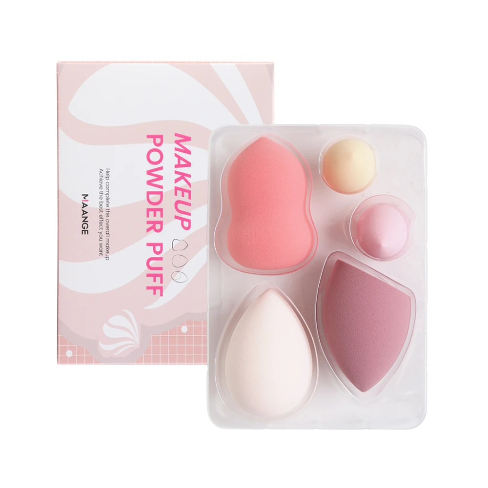 

Maange Factory Low Moq Custom Logo Sponge Puff Packaging Private Label Beauty Sponge Blender