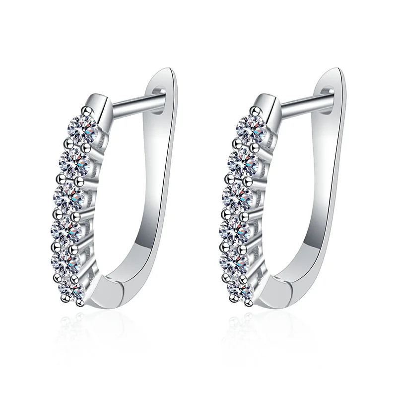 Elegant and Luxurious S925 Silver Rose Gold Plated Moissanite Hoop Earrings for Wedding