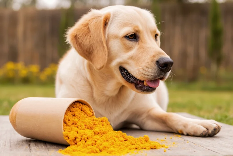 Golden turmeric powder mixed with coconut oil for dog supplement