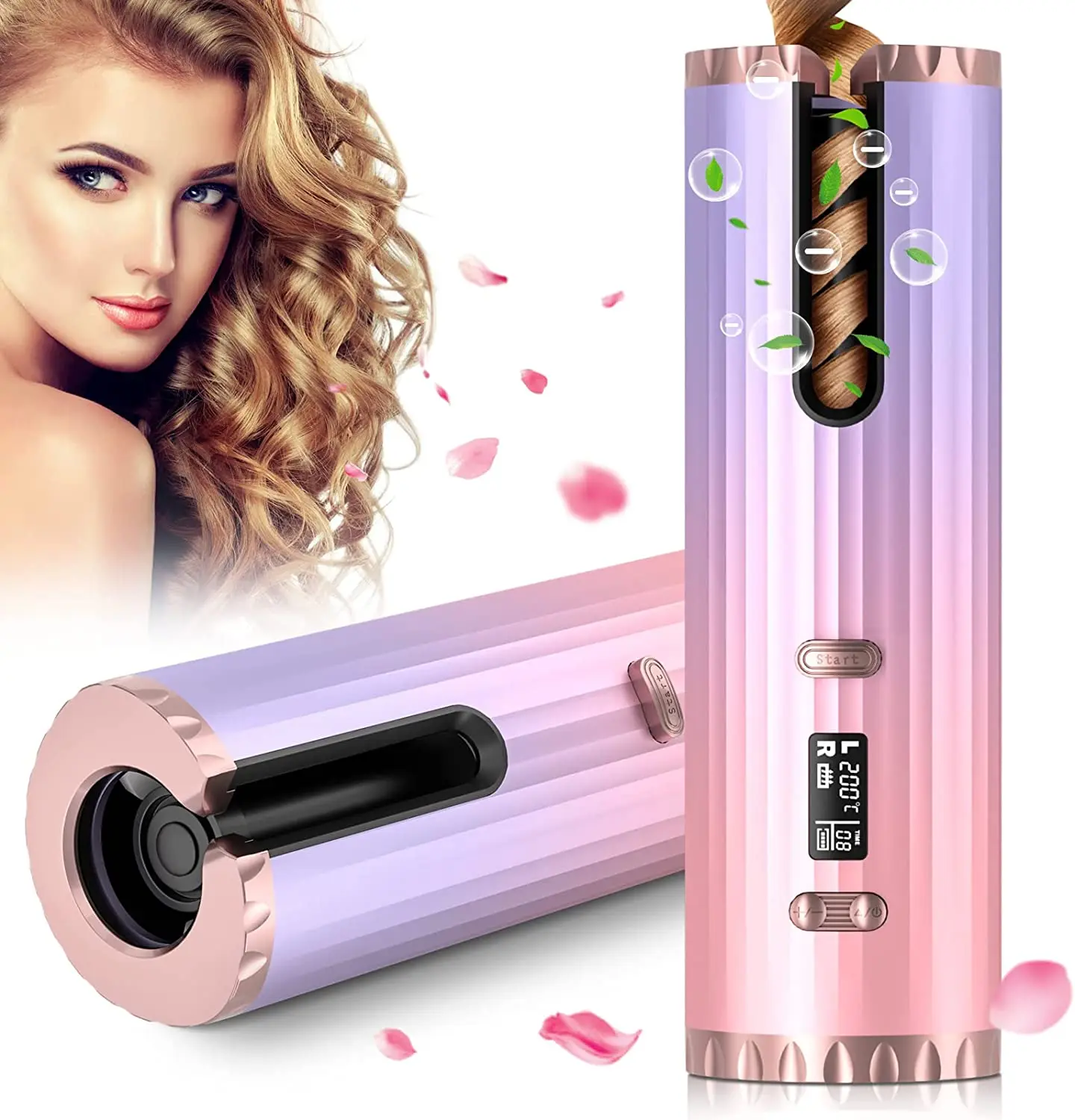 

JSZ Hot Selling Automatic Hair Curler USB Rechargeable Temperature Adjustable Portable Hair Styling Tools