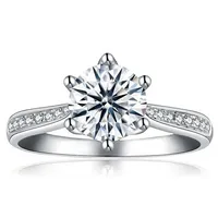 

Certified Pure 18K Solid White Gold 1Carat Moissanite Diamond Engagement Ring For Women Wedding Au750