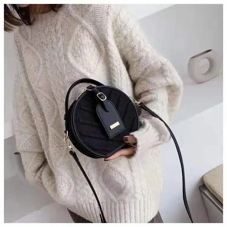 

2021 Latest PU Leather Round Sling Crossbody Bags Small Handbags For Women