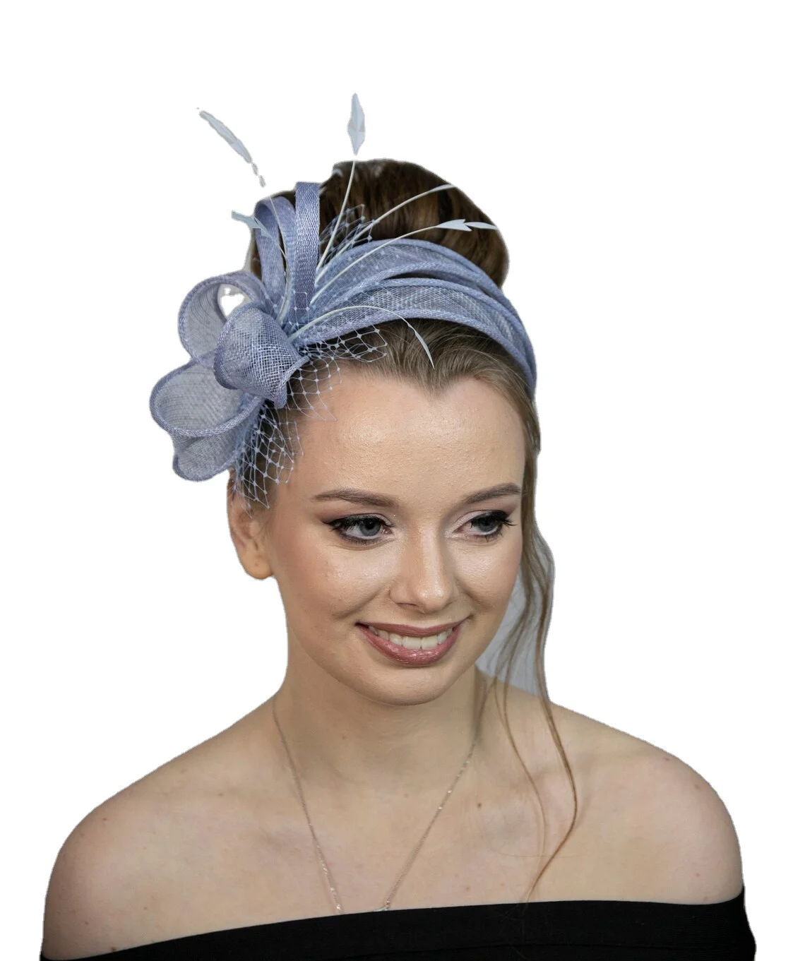 

Blue Wedding Guest Fascinator Light Blue Headband New Colour for Popular Fascinator Style.