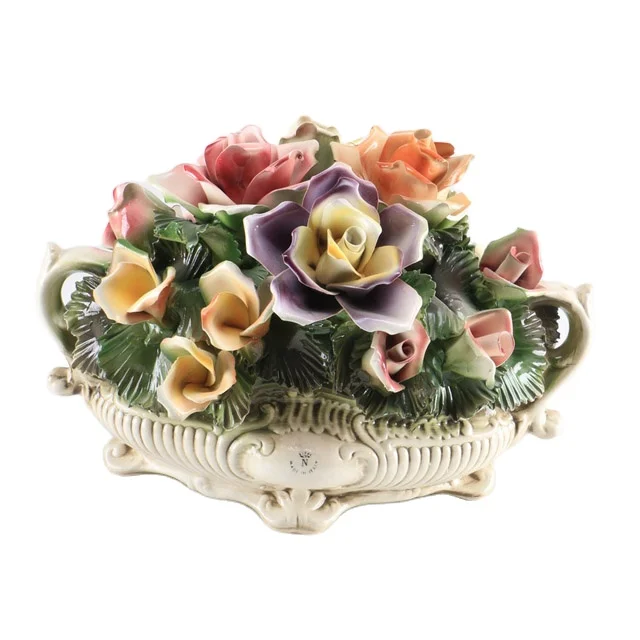 
Beautiful Design Hot selling Flower Basket Making Ceramic Flowers 