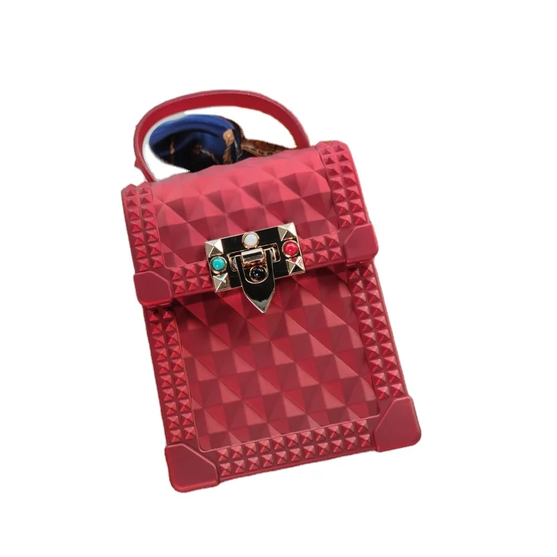 

2021 Fashion Mini Square Telephone Louiss Bags Women Handbags Luxury Crossbody Rivet Pvc Jelly Rivet Purse For Women, Multiple
