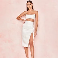 

hot sale women sexy two piece crop top and skirt set 2020 ladies dress bodycon sets