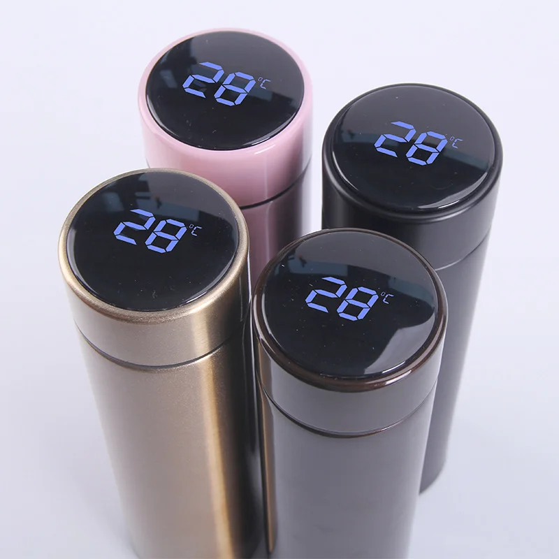 

OLERD 500ml Custom Logo Stainless Steel Led Temperature Display Vacuum Thermos Insulated Smart Water Bottle, Customized color