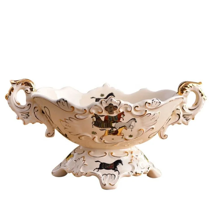 

European luxury ceramic fruit plate dried fruit storage box sugar plates, As shown