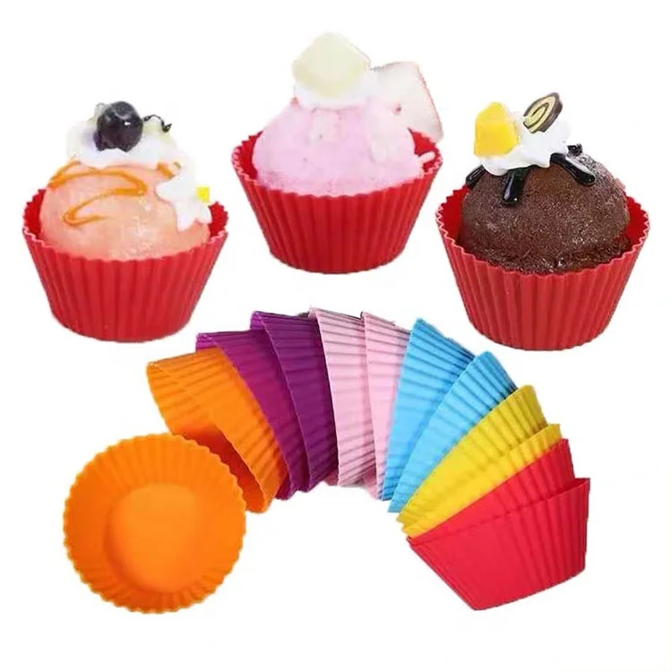 

Nonstick Easy Clean Reusable Cupcake Liners Muffin Cups Silicone Cake Baking Cups Mold, Colourfull colour