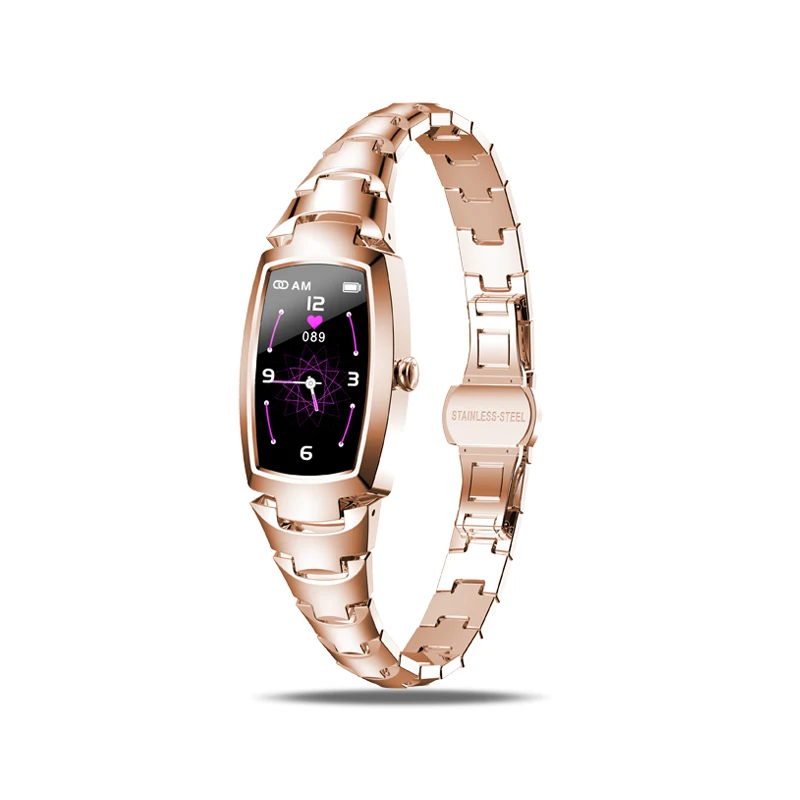 

Stainless Steel Sports Bracelet H8 Pro Smart Bracelet Fitness ECG Female Health Women Smartwatch For Android IOS Smartphone