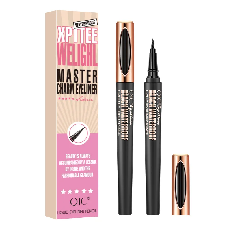 

QICMembrane force eyeliner Waterproof makeup not smudge smear-proof makeup sponge head eyeliner, Black