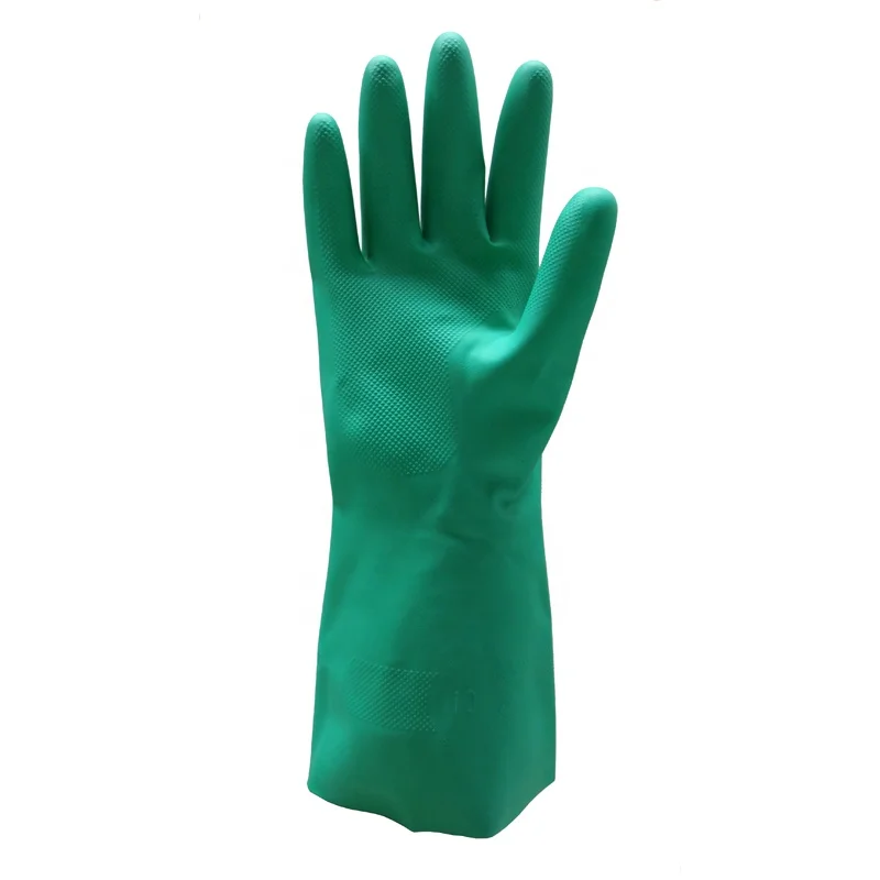 
EN388 4101 Cheap Green Chemical Resistant Nitrile Gloves Guantes Industriales 