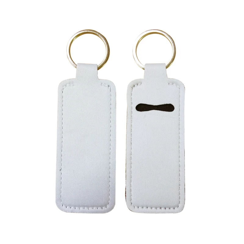 

Promotion Gifts Personalized Use Neoprene Slim White Color Lipstick Lip Gloss Holder Sublimation Blanks Keychain Holders RTS
