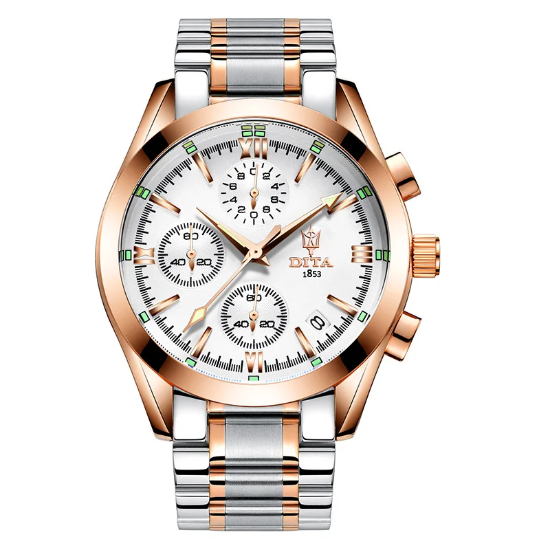 

2018 butterfly chronograph running watch logo waterproof wristwatches quartz men watch, Black;white;blue;golden