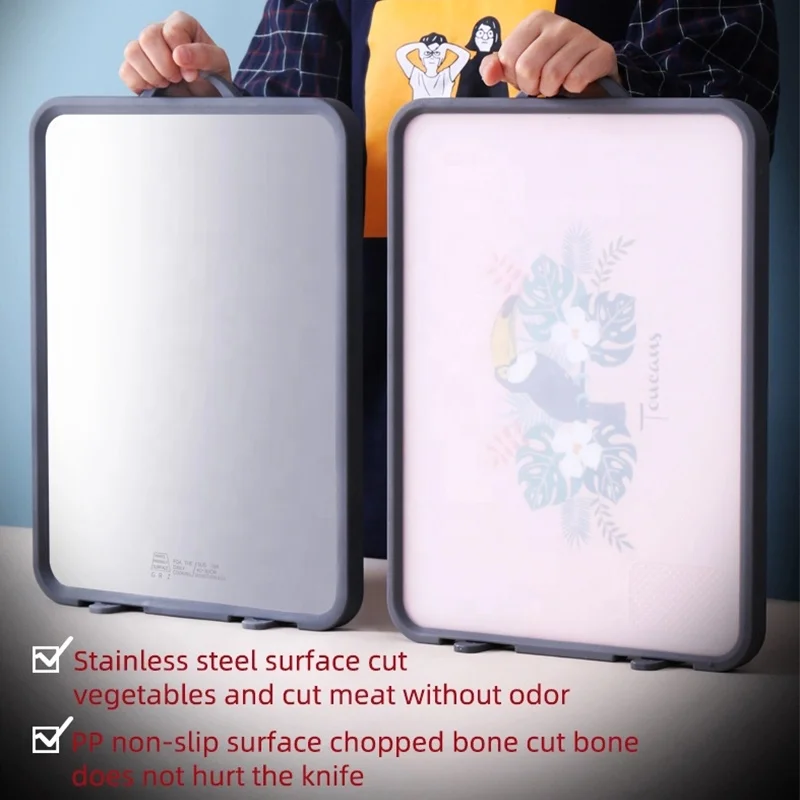 

High Quality Stainless Steel+PP Cutting Board Vegetable Cutting Board Chopping Blocks