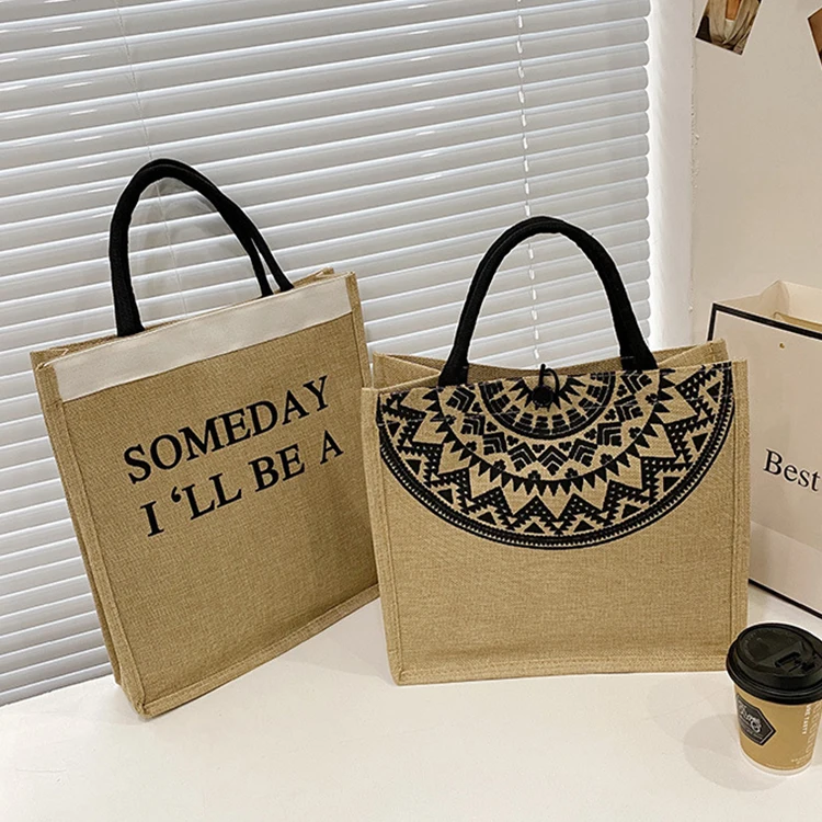 

Brand New Burlap Shopping Bag Large Capacity Custom Tote Bag Luxury Handbags For Women