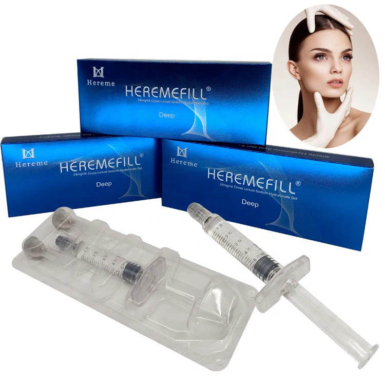 

Heremefill Korea 1ml hyaluronate acid gel injection dermal filler for face skin lip up, Transparent colorless